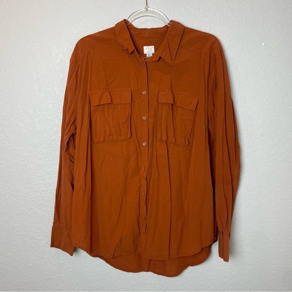 a new day Tops - A New Day Women’s Terracotta Rust Button-Down Shirt Size XL